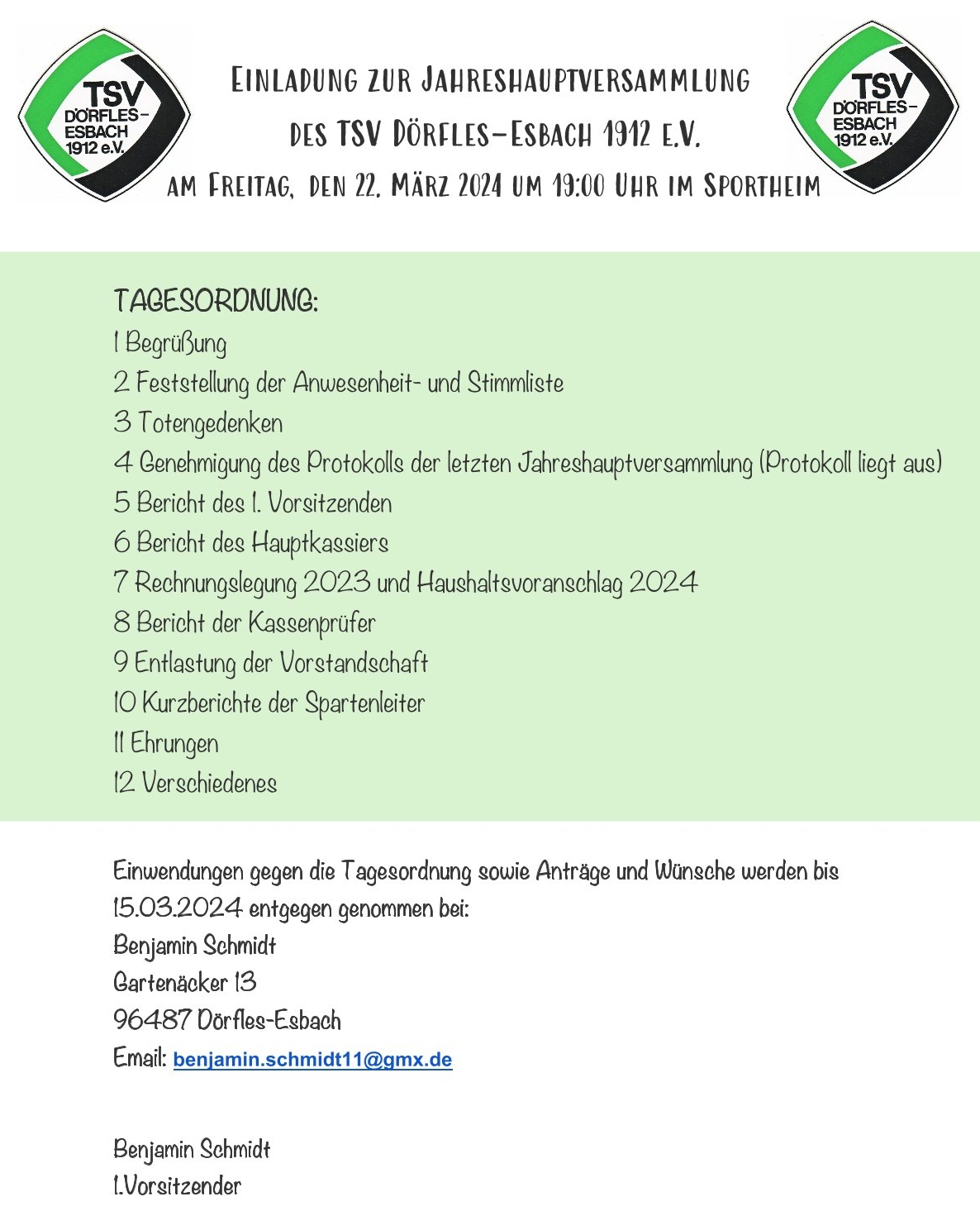 TSV Einladung JHV 2024